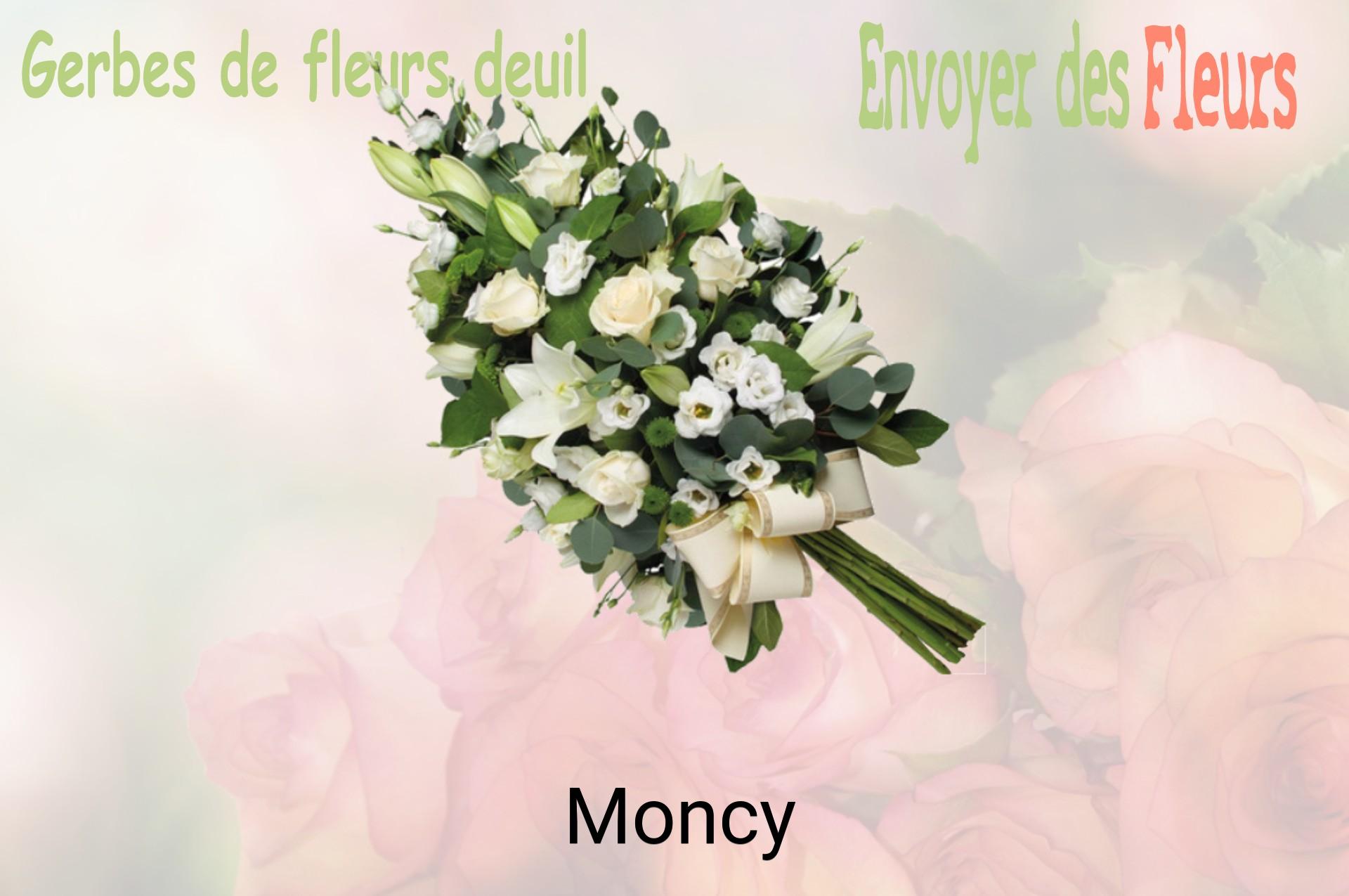 Gerbe de fleurs de deuil livrée à Moncy